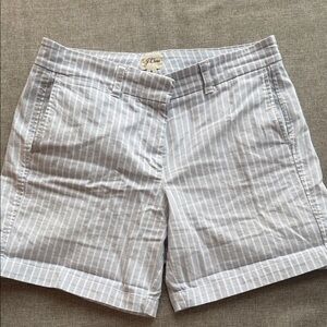 J. Crew Women's Light Blue Striped Bermudas